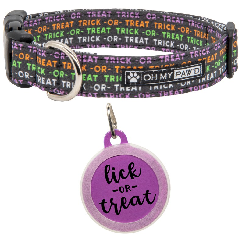 Lick or Treat Funny Halloween Dog Tags with Sayings Cute Dog Etsy
