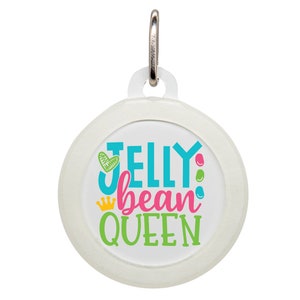 Jelly Bean Queen Pet ID Tag – Cute Dog Name Tag – Personalized Cat Tag – Funny Puppy Collar Tag – Custom Pet Tag for Dogs, Cats & Kittens