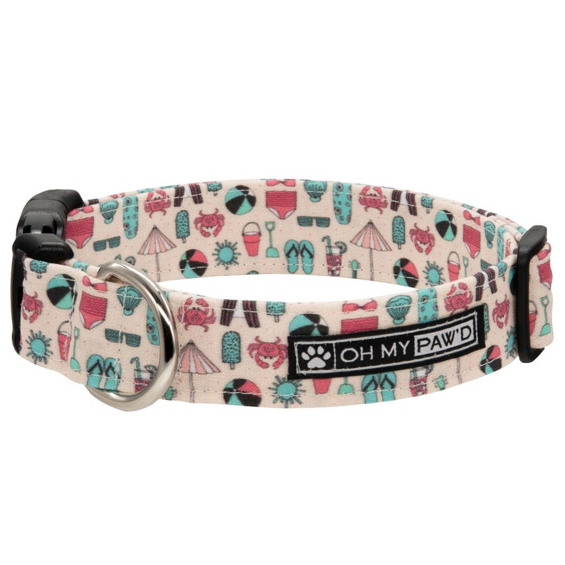 Beach Dog Collar Girl Pink Dog Collar Beach Theme Beachy Dog Etsy