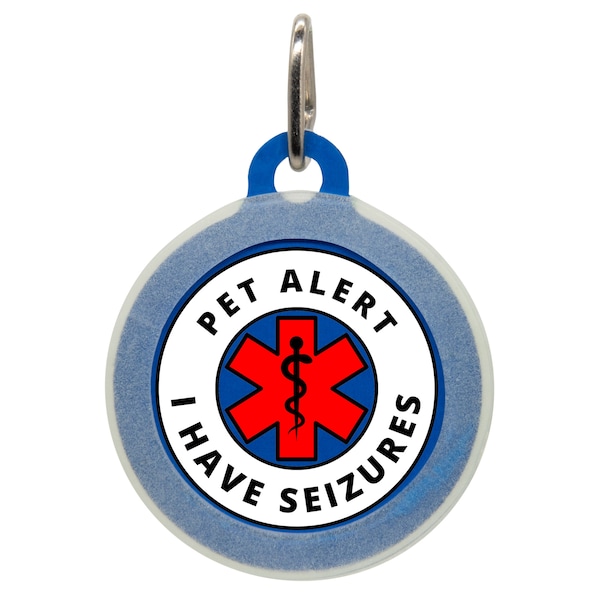Seizures Medical Alert Tag, Silicone Pet ID, Microchipped Dog Tag, Silent Dog Tag, Custom Medical Tag, ID Tag for Dogs, Cat Name Tag