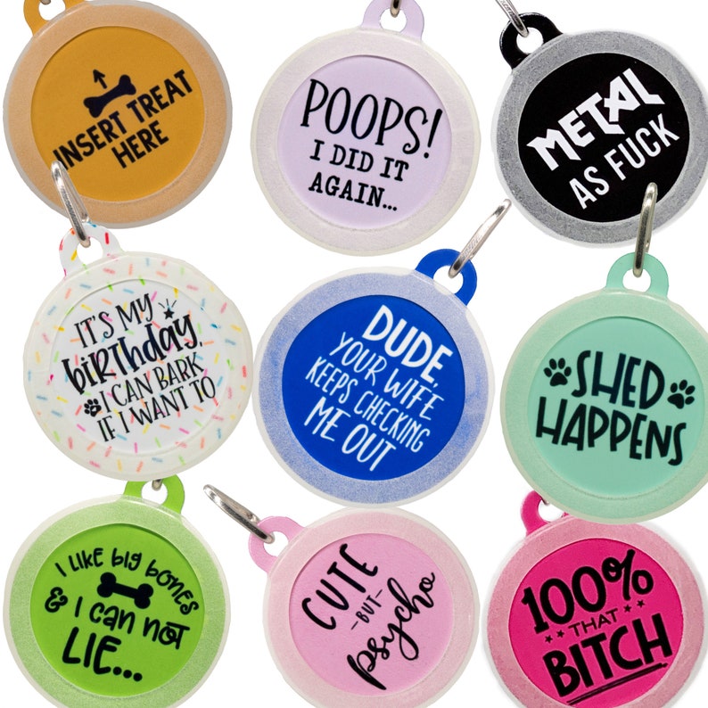 Quiet Dog Tags Jingle Free Fun Dog Tags Noiseless Name Dog Etsy