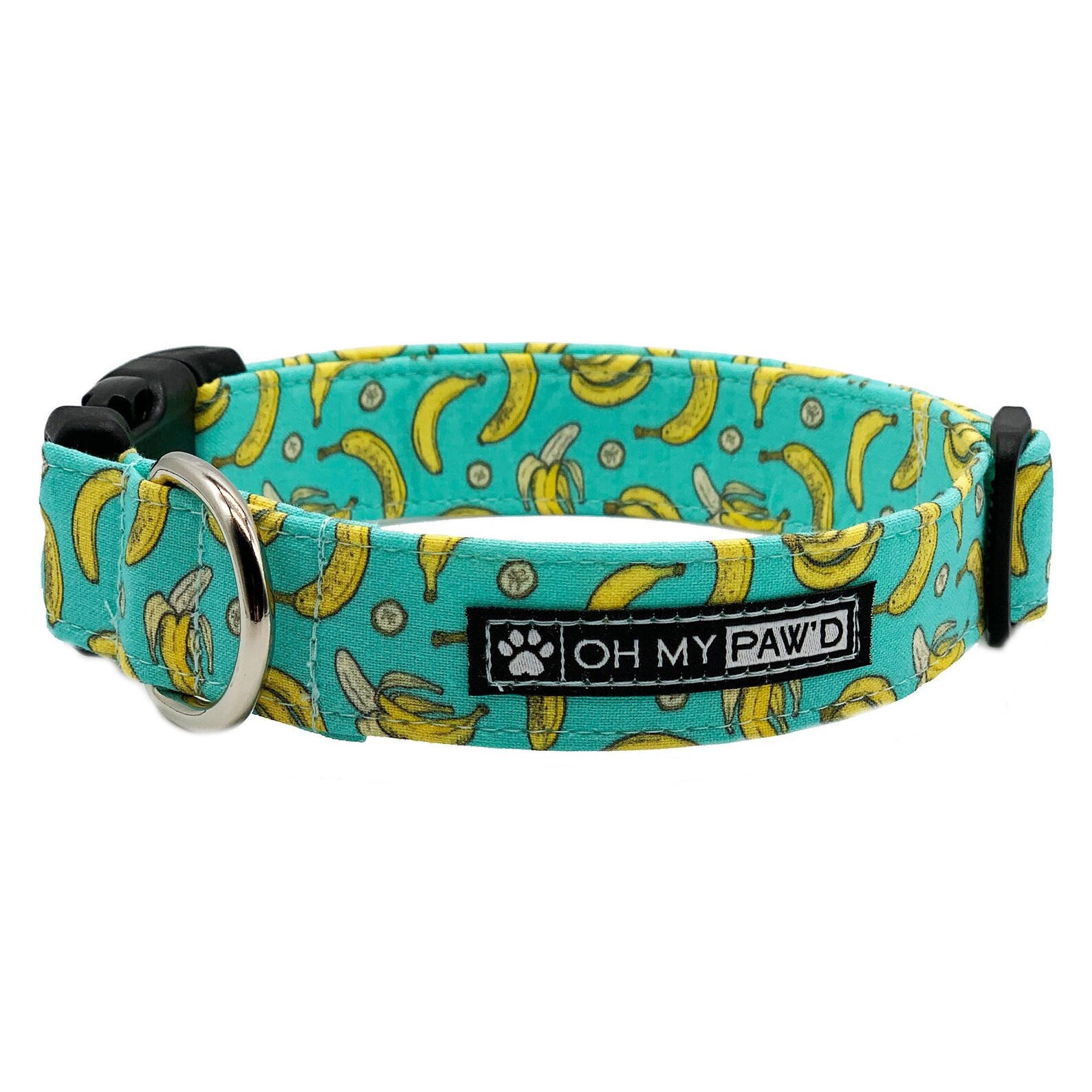 Banana Dog Collar Blue Tropical Dog Collar Designer Fruit Etsy