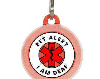 Deaf Awareness Tag for Pet, Custom Medical Alert ID Tag for Hearing Impaired, Hard of Hearing Dog Tag Personalized, Custom Medical Tag