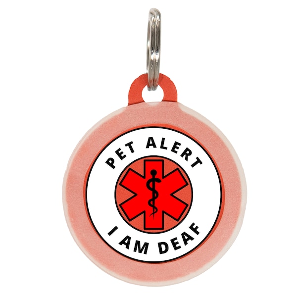 Deaf Awareness Tag for Pet, Custom Medical Alert ID Tag for Hearing Impaired, Hard of Hearing Dog Tag Personalized, Custom Medical Tag