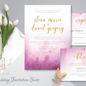Watercolor Invitation Suite