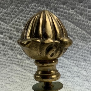 Vintage massiv mässingslampfinial – viktoriansk stilformad topp 5 cm