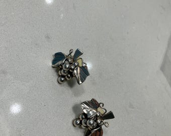 Vintage Mexico Sterling Silver Grape Cluster Earings 925 Silver