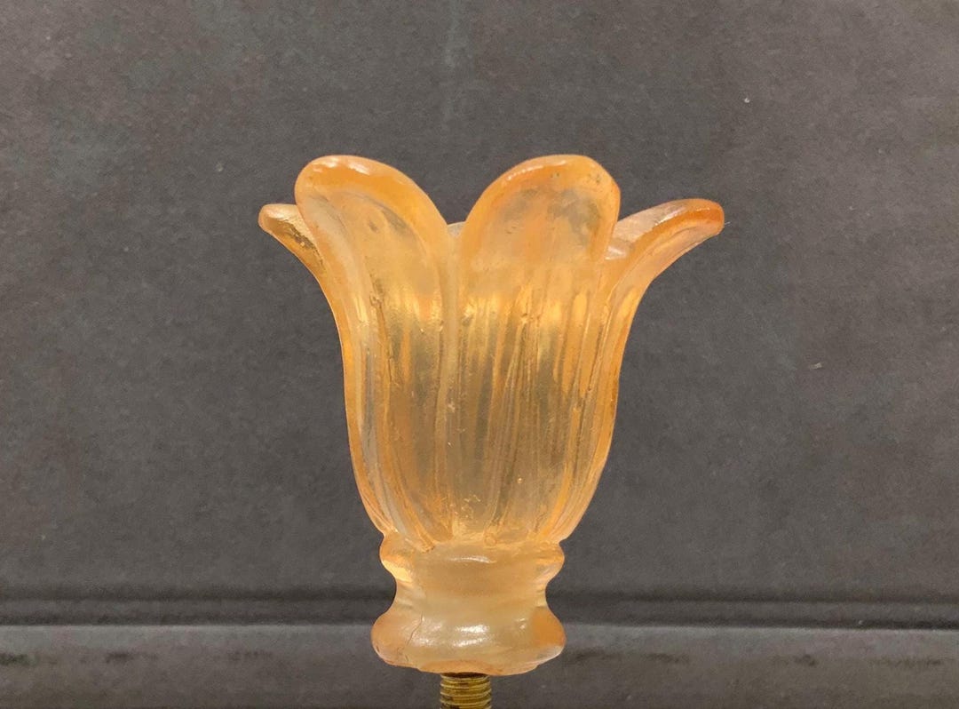 Antique Amber Finish Ribbed Crown Shape Lamp Finial Topper 2”- Free ...