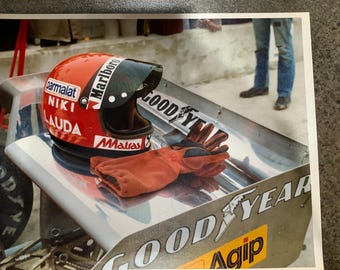 Niki Lauda photo helmet on his car 1980’s F1