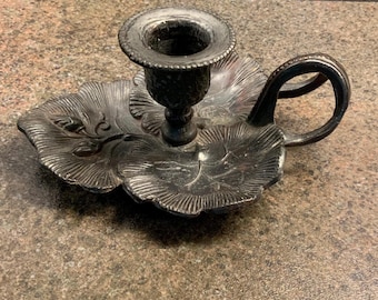 Antique candle holder Floral Design with antique bronze finish