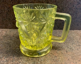 Uranium Glass cup or mug green