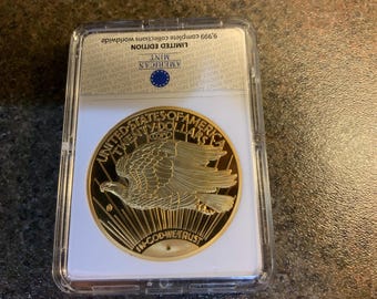American mint 1993 gold double eagle replica limited edition. Gold plated