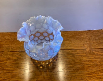 Fenton Coinspot Thumbprint opalescent Vase