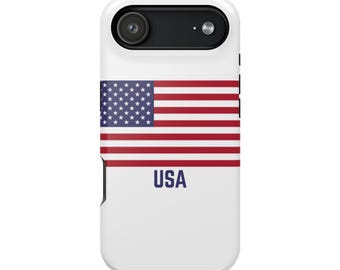 USA Amerikansk Flagga iPhone 17 Pro Max Plus Skal Patriotiskt Vitt Telefonskal USA Flagga Tufft Skyddsskal