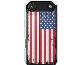 Amerikanskt flaggskal för iPhone 17 (Pro, Pro Max, Plus) | Patriotiskt USA-telefonskal | Tillverkat i USA | Slitstarkt skyddande fodral | Stjärnor och ränder