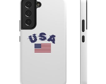 USA-slitstarkt Samsung Galaxy-skal S22 S23 S24 S25 S26 Ultra Plus | Patriotiskt amerikanskt flaggskal | USA-glitchdesign