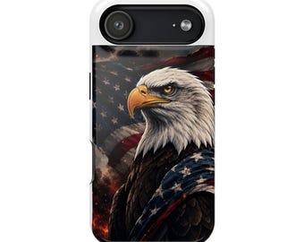 Patriotiskt skal med skallig örn och iPhone 17 Pro Max | Tufft telefonskal med amerikansk flagga för iPhone 17 Pro-modeller | Freedom Eagle Design
