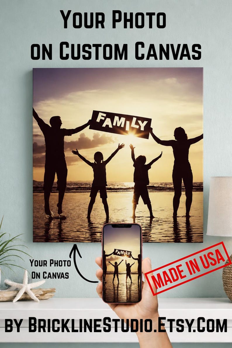 Custom Family Photo Canvas Print - Personalized Home Décor, Canvas Print From Your Photo, Family Wall Art, Custom Photo Canvas image 2