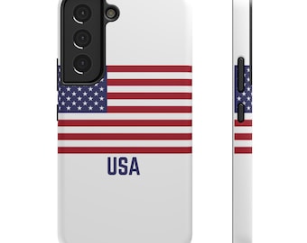 USA Amerikansk Flagga Samsung Galaxy-skal S22 S23 S24 S25 S26 Ultra Plus Patriotiskt vitt mobilskal USA Flagga Tough Case