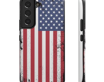 Amerikansk flagga Samsung Galaxy-skal S22 S23 S24 S25 S26 Plus Ultra | Patriotiska USA-mobilskal | Tillverkat i USA, hållbart och stötsäkert skal