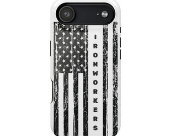 Amerikansk flagga iPhone 17 Pro Max-skal för Ironworkers | Tåligt skal med USA-flagga | Patriotisk byggnadsarbetare-gåva