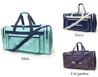 Travel Duffel Bag Vintage Colorful Flowers Cat Waterproof Lightweight Luggage bag for Sports Vacation Gym