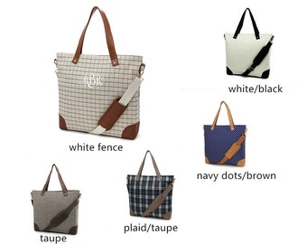 Personalized Tote Bag: Women's Shoulder Bag, Travel Satchel