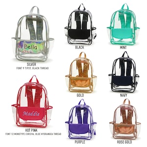 Monogram Ultra clear PVC backpack with polyester trim Personalized Customize