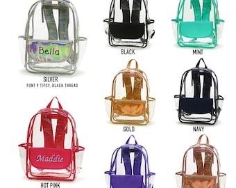 Monogram Ultra clear PVC backpack with polyester trim Personalized Customize