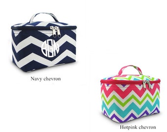 Monogrammed cosmetic case , Small Train Case , personalized makeup case, monogrammed cosmetic case, bridesmaid bag, makeup bag