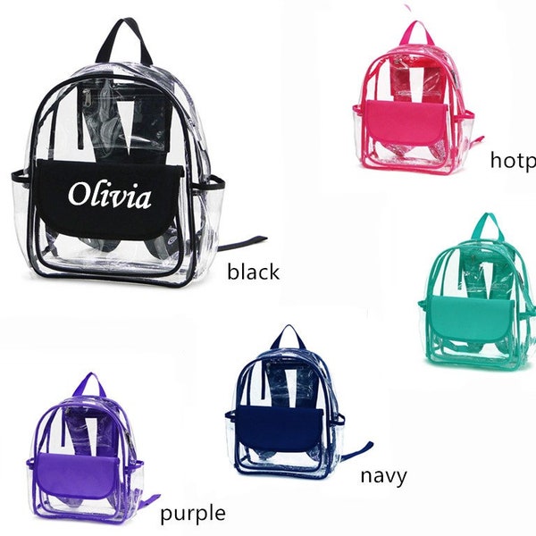 Personalized Clear Backpacks Etsy