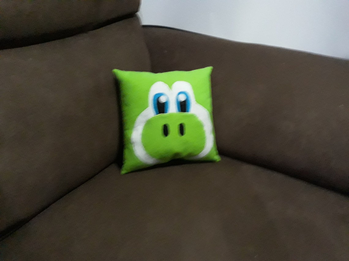 Handmade Super Mario Yoshi Pillow Fantasy Plush Eco Friendly Etsy