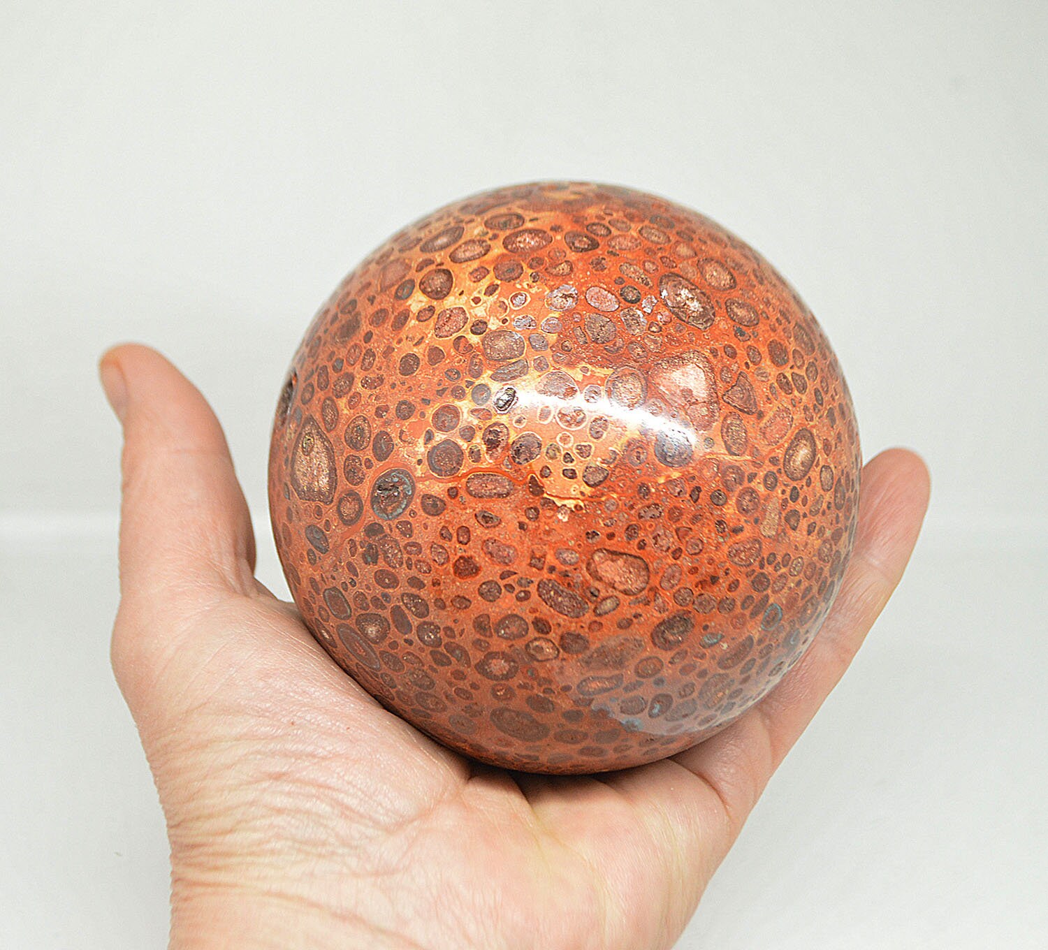 Red Bauxite crystal Sphere Ball 361090 g Red Spotted Etsy