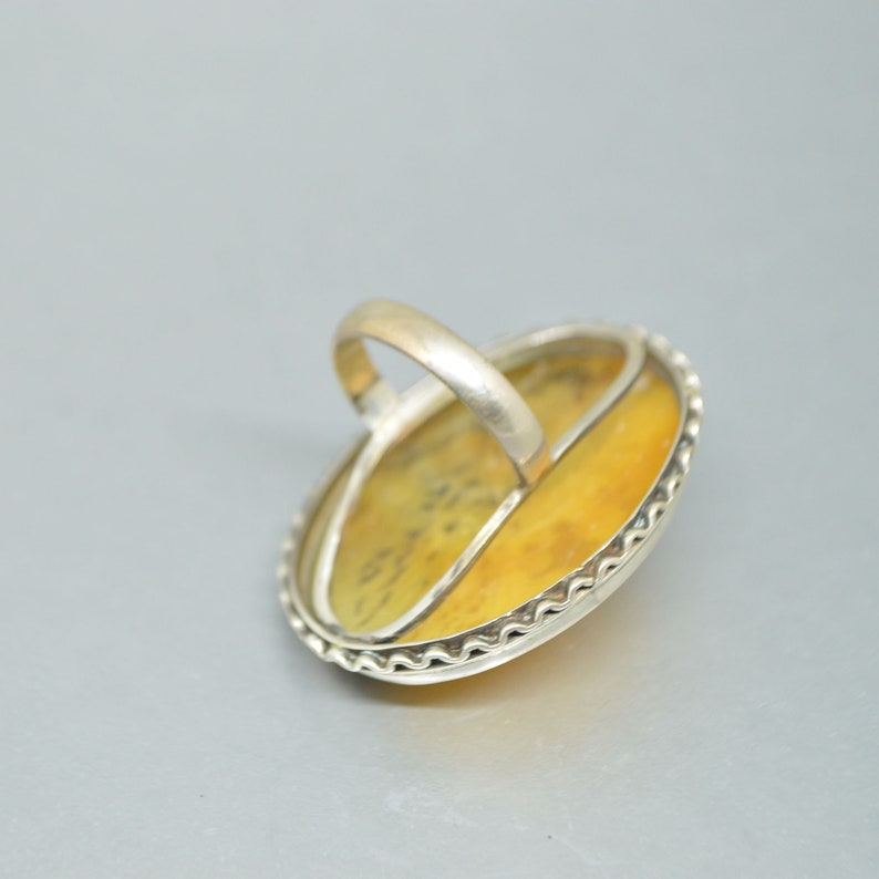 Fossil Ammonite ring Rare Pyritized Ammonite shell Simbircite Yin Yang crystalsilver ringAnxiety reliefhealing women Calming Care