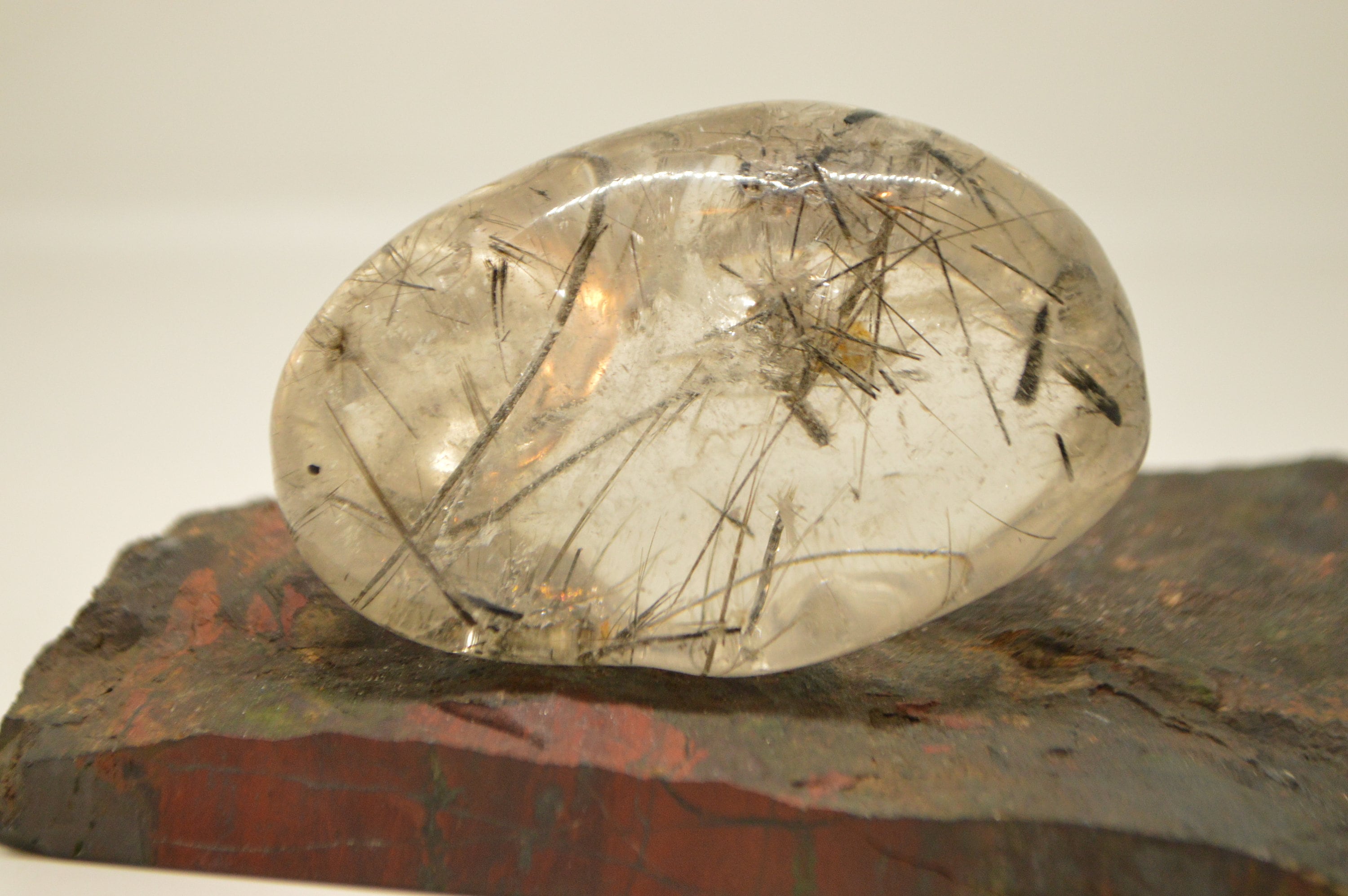 Clear quartz inclusions palm stone black inclusions Tourmaline Etsy