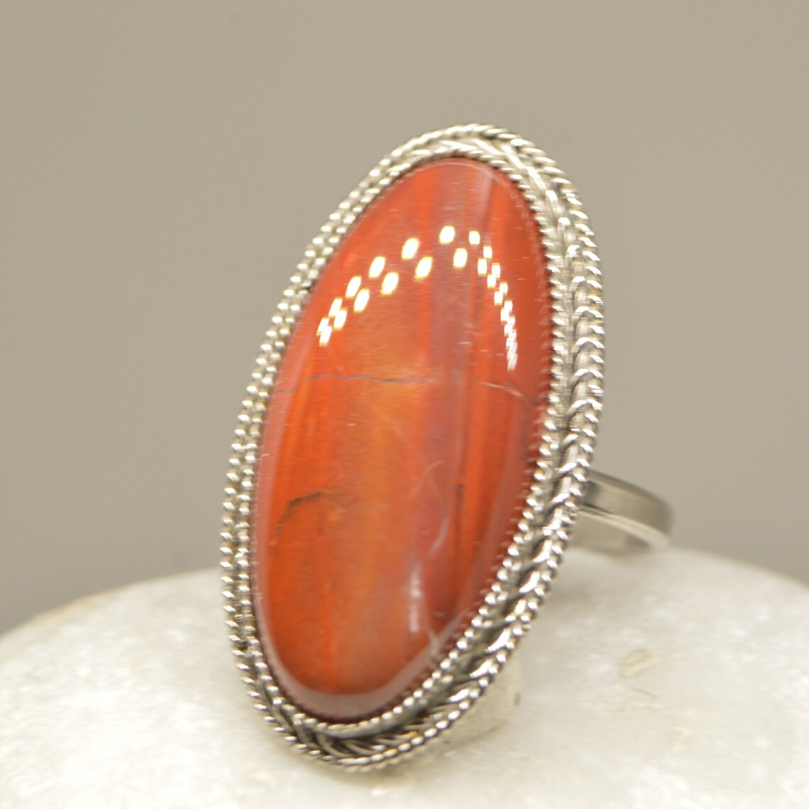 Red jasper ring eco healing crystals root chakra Etsy