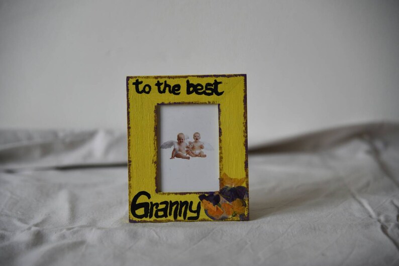 Best Granny Wooden Frame Photo For Grandmother Decorated With Flowers Gift Grandma