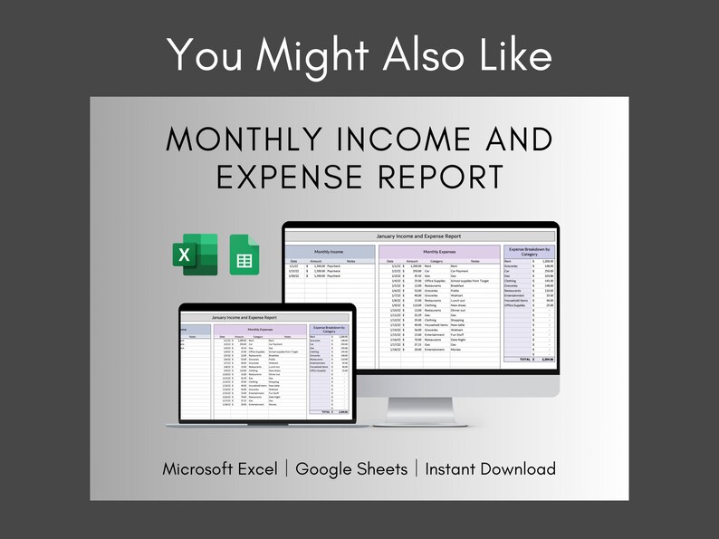 Simple Income Statement Spreadsheet Template for Excel and Google ...