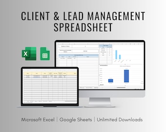 Excel および Google スプレッドシート用のクライアントおよび顧客管理スプレッドシート テンプレート、ビジネス クライアント情報トラッカー スプレッドシート テンプレート
