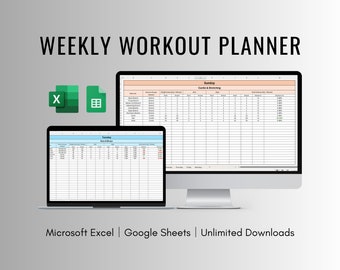 Arkusz kalkulacyjny do tygodniowego planowania treningu dla programów Excel i Arkuszy Google, szablon arkusza kalkulacyjnego do planowania treningu
