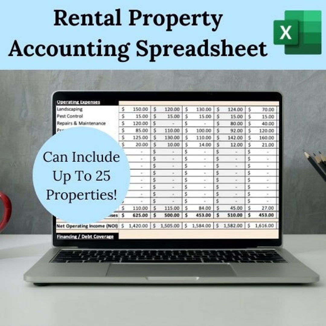 Rental Property Accounting Spreadsheet Rental Income - Etsy