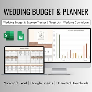 Hochzeitsbudget und Planungs-Arbeitsblatt für Excel und Google Sheets