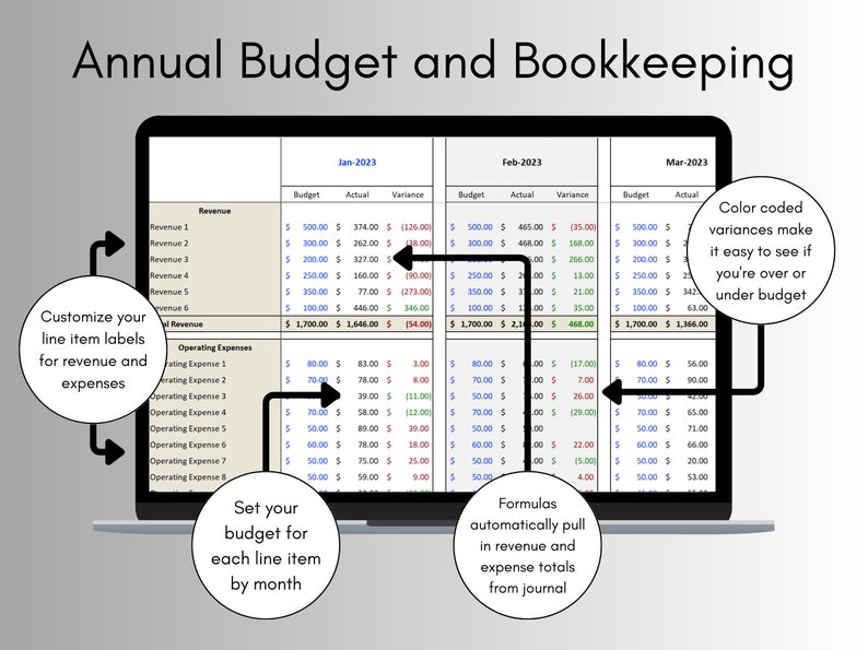 Small Business Accounting and Bookkeeping Spreadsheet for Excel and ...