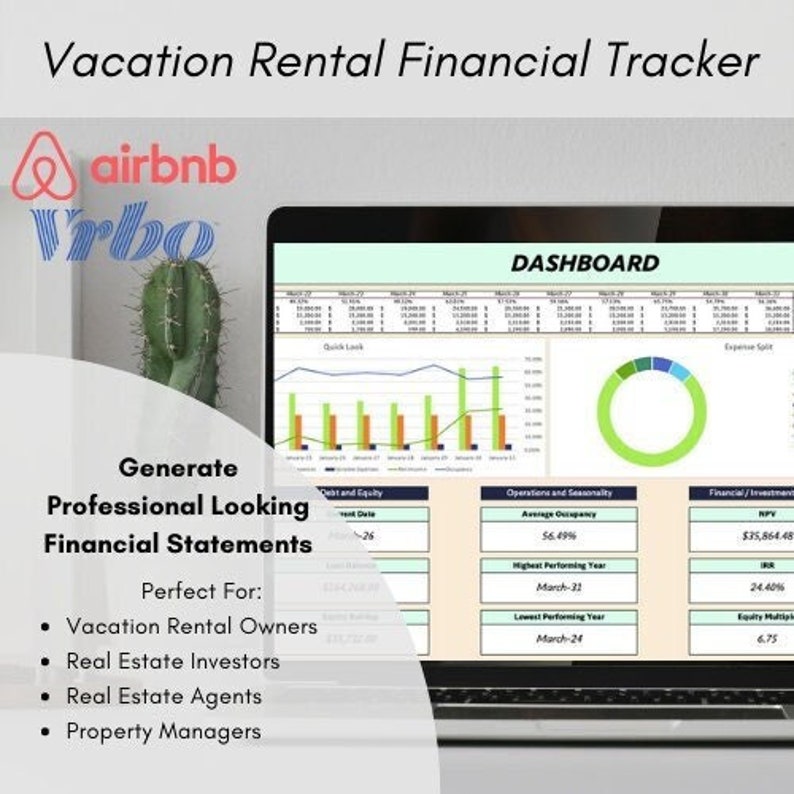Airbnb Short Term Rental Spreadsheet Template Financial Etsy