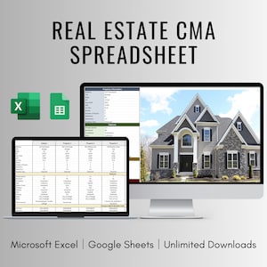 Real Estate CMA Spreadsheet , Real Estate Market Analysis Spreadsheet , Realtor CMA Spreadsheet Template , Property Comparison Spreadsheet