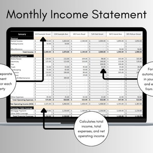 Kalkylblad för redovisning av hyresfastigheter i flera enheter för Excel och Google Sheets, intäkts- och kostnadsspårning för hyresfastigheter i flera enheter bild 5