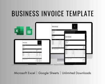 Simple Invoice Spreadsheet Template for Excel and Google Sheets , Customizable Invoice Template , Business Invoice Spreadsheet Template