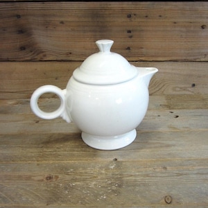 White Fiesta Teapot Fiestaware White Tea Pot Repaired Knob