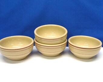 Vintage Restaurant Ware Bowls in Desert Tan Pattern, Set of 4, 1930s Sterling Co.