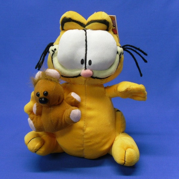 PAWS Stuffed Garfield with Pookie Bear, 1980's Garfield the Cat and Stuffed Bear